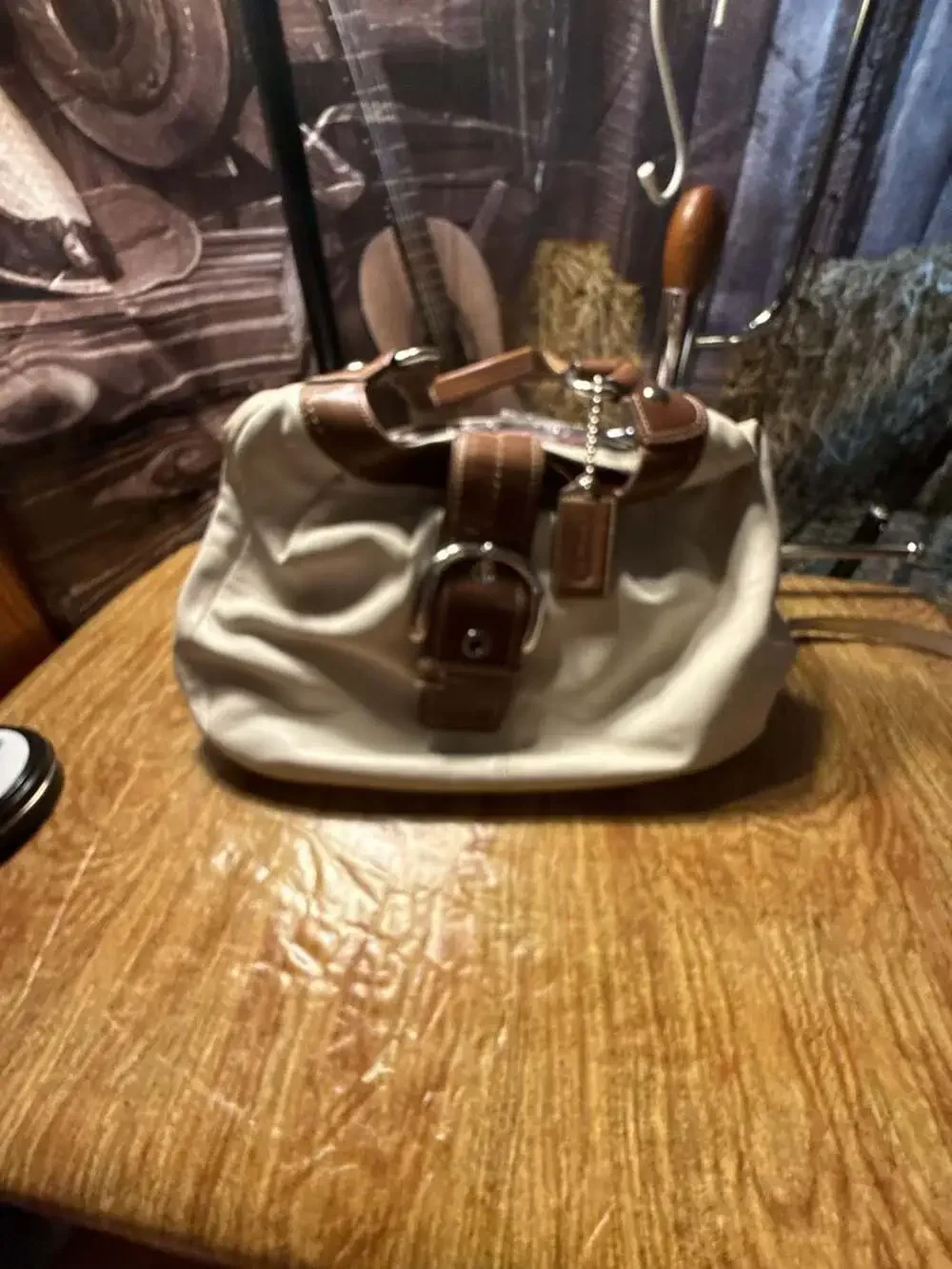 Coach Soho Lynn Buckle Leather Hobo Shoulder Bag